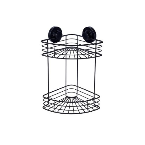 Naleon Instaloc Black 2-Tier Corner Basket - Suction Range