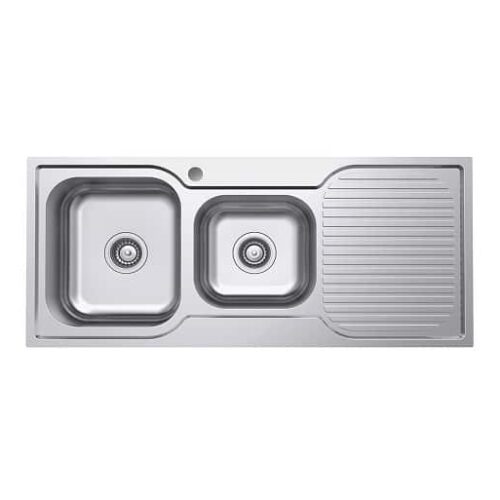 Fienza Tiva 1080 1.75 Kitchen Sink with Drainer Left Bowl 68106L