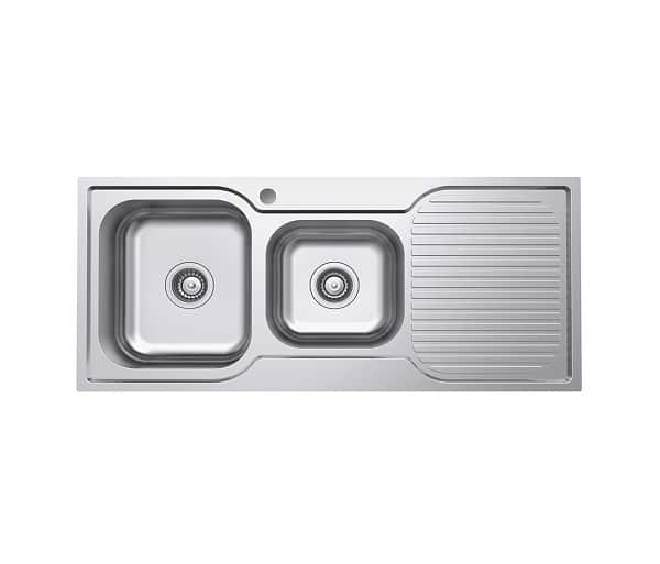 Fienza Tiva 1080 1.75 Kitchen Sink with Drainer Left Bowl 68106L