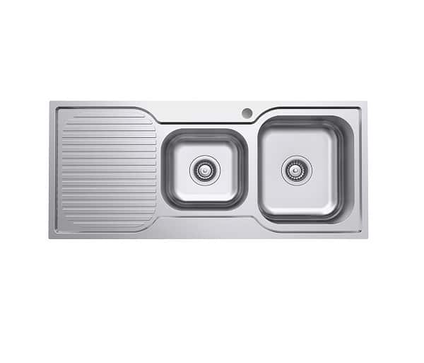 Fienza Tiva 1080 1.75 Kitchen Sink with Drainer Right Bowl 68106R