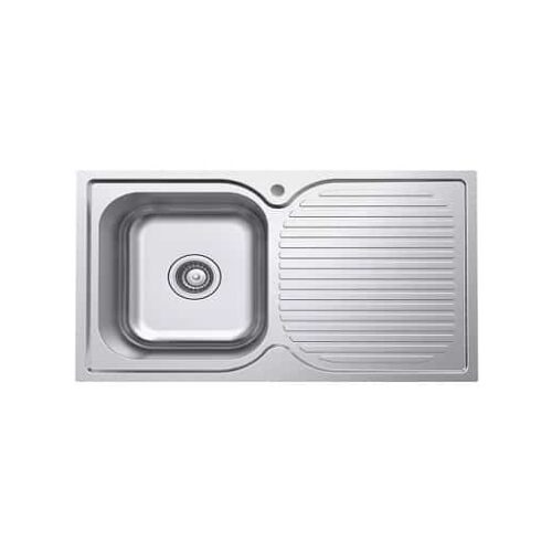 Fienza Tiva 780 Single Kitchen Sink with Drainer Left Bowl 68104L