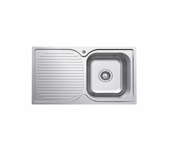 Fienza Tiva 780 Single Kitchen Sink with Drainer Right Bowl 68104R