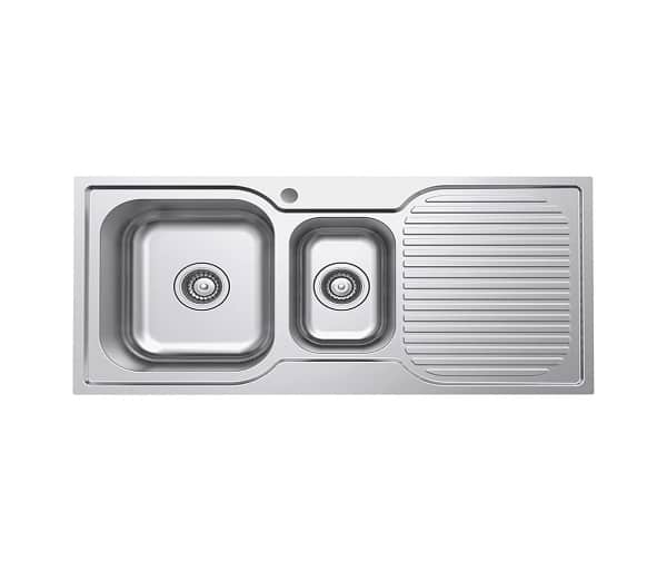 Fienza Tiva 980 1.5 Kitchen Sink with Drainer Left Bowl 68105L