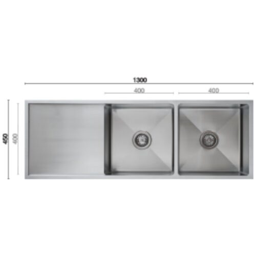 Uptown UTR6 Double Bowl Sink With Drainer