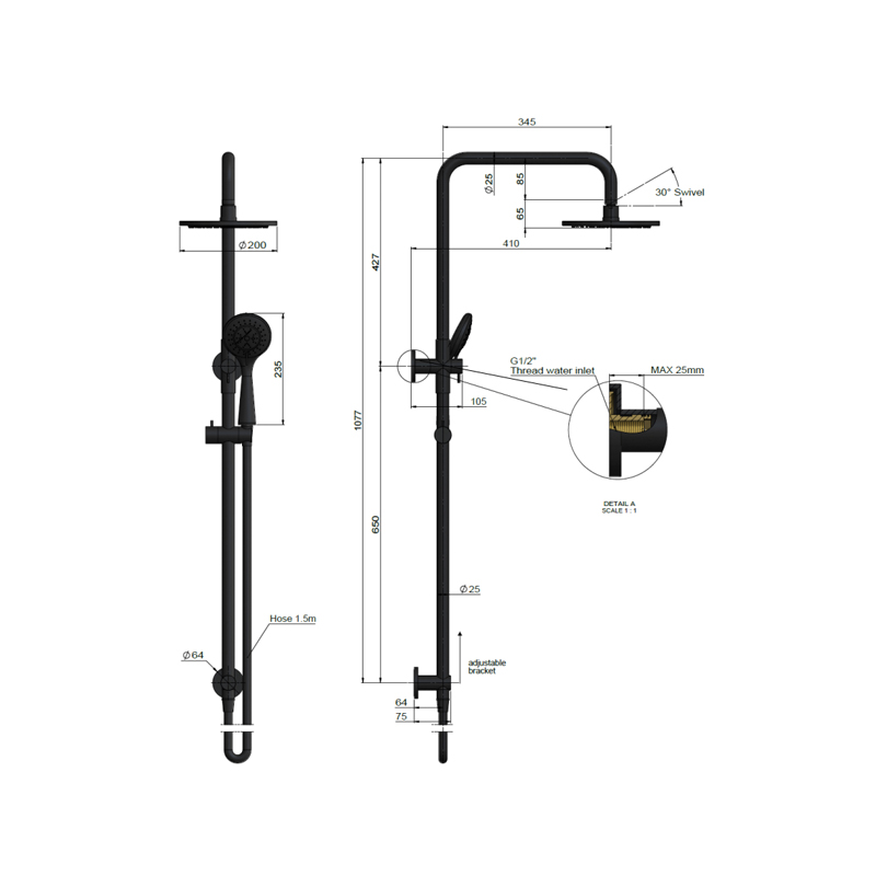 meir-round-combination-shower-rail-200mm-rose-three-function-hand-shower_specs