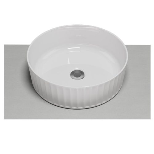 Timberline Allure Flute Above Counter Basin Gloss White