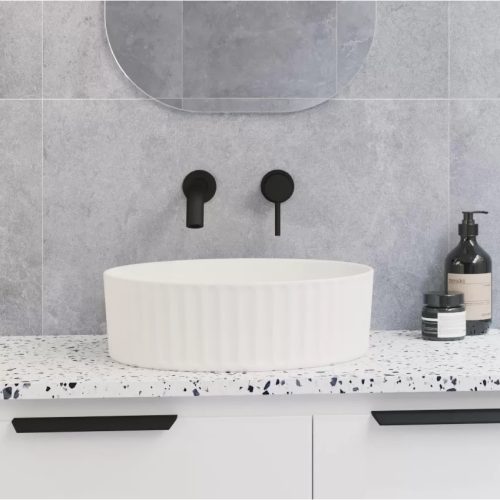 Timberline Allure Flute Above Counter Basin Matte White