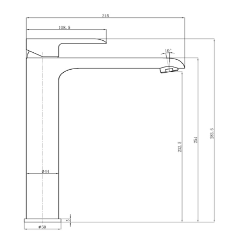 BUK Oval Curve Tower Basin Mixer