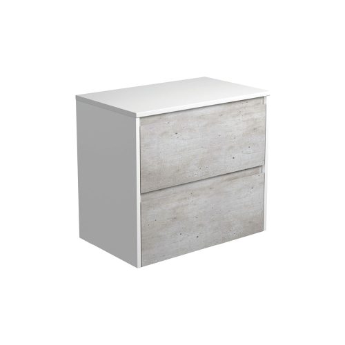 Fienza Amato Industrial Wall Hung Cabinet With Satin White Panel