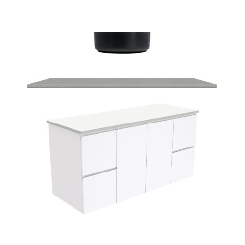 Fienza Fingerpull Gloss White Cabinet - Above Counter Basin Vanities