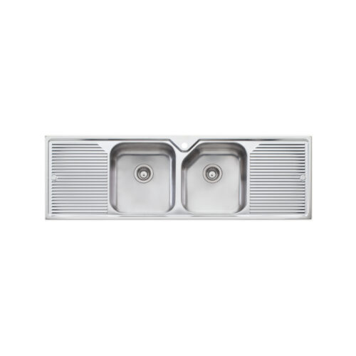 Oliveri Nu-Petite Double Bowl Topmount Sink With Double Drainer