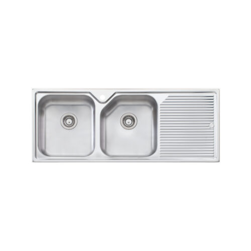 Oliveri Nu-Petite Double Bowl Topmount Sink With Drainer