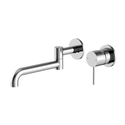 Nero Mecca Wall Basin / Bath Mixer Swivel Spout 225mm With Universal Body