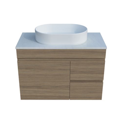Timberline Bargo Wall Hung Vanity with SilkSurface Top & Above Counter Basin