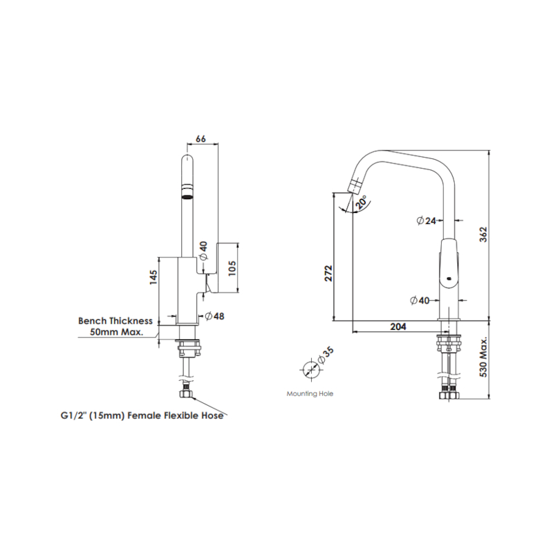 Greens-Novi-Gooseneck-Sink-Mixer-w-Smart-Aerator_Specs