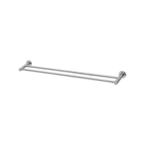 Phoenix Radii SS 316 Double Towel Rail 800mm Round Plate