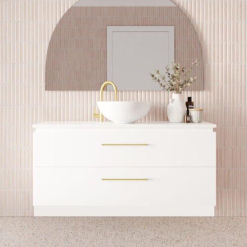 Marquis Riviera On Kick Drawer Only Vanity With Above Counter Basin Timber Top