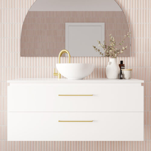 Marquis Riviera Wall Hung Drawer Only Vanity With Above Counter Basin Symphony Top