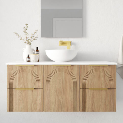 Marquis Arco Wall Hung Vanity With Above Counter Basin Timber Top