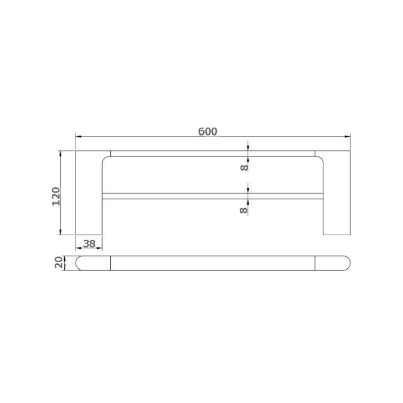 buk-kompakt-rund-double-towel-rail-600mm_specs