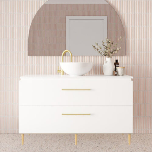 Marquis Riviera On Legs Drawer Only Vanity With Above Counter Basin Timber Top