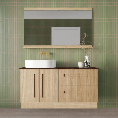 Marquis Gold On Kick Door & Drawer Vanity With Above Counter Basin Timber Top