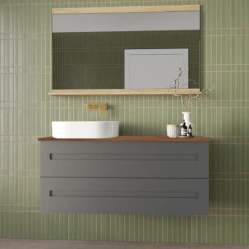 Marquis Gold Wall Hung Drawer Only Vanity With Above Counter Basin Timber Top