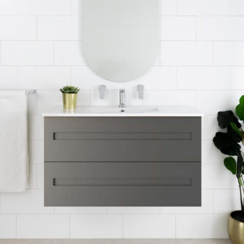 Marquis Gold Wall Hung Drawer Only Vanity With Under Counter Basin Symphony Top