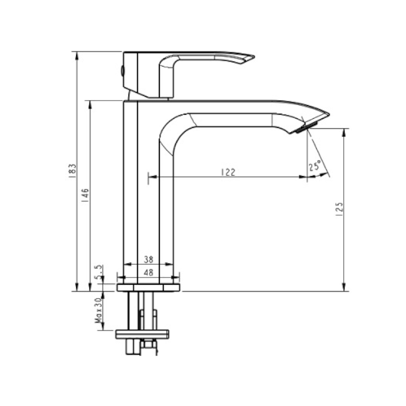 millennium-zoya-basin-mixer_specs