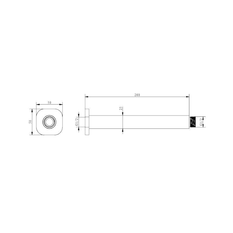 millennium-akemi-sq-ceiling-dropper-200mm_specs