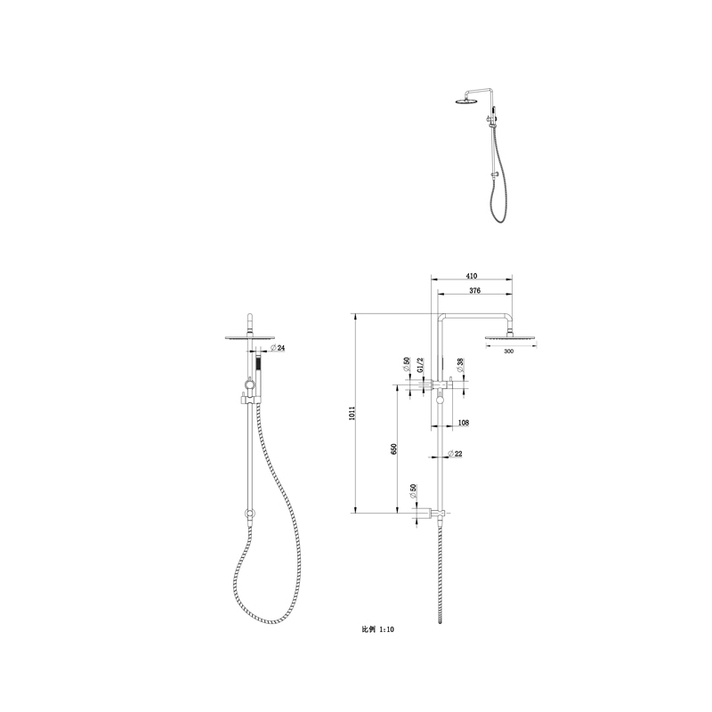 millennium-cioso-300mm-combination-shower_spec