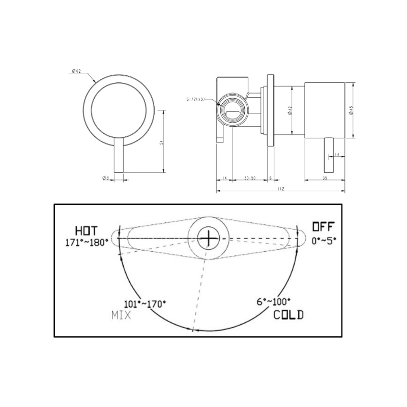 millennium-cioso-progressive-wall-mixer-pin-down_specs