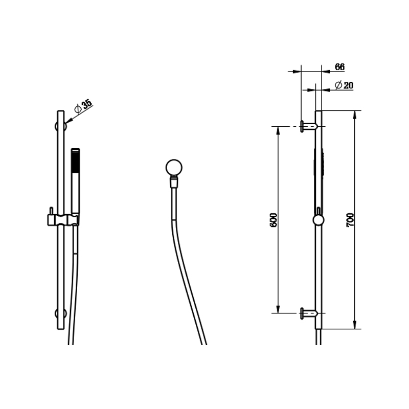 millennium-cioso-rail-shower_specs