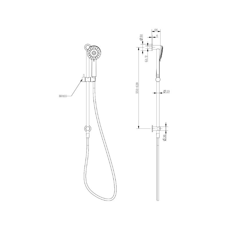 millennium-finesa-top-inlet-rail-shower_specs