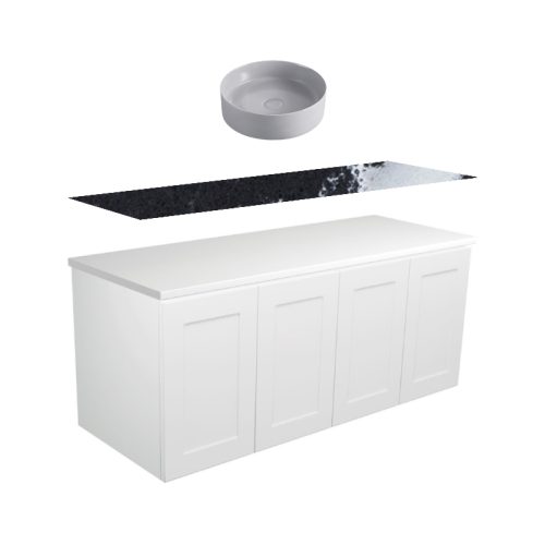 Fienza Mila Wall-Hung Vanity With Stone Top & Above Counter Basin