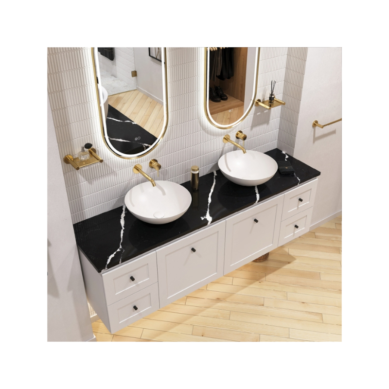 Nero Vena Silica Free Stone Vanity Benchtop, Rectangular Full Depth_2