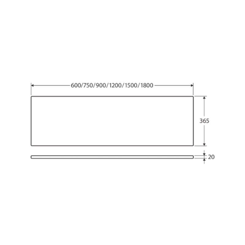 Pure White Solid Surface Vanity Benchtop, Rectangular Full Depth_spec