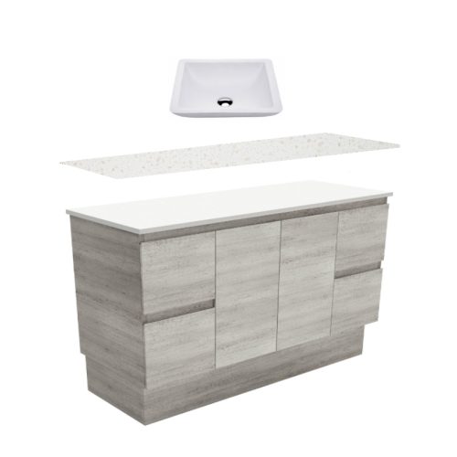 Fienza Edge Industrial Kickboard Vanity With Solid Surface Top & Above Counter Basin