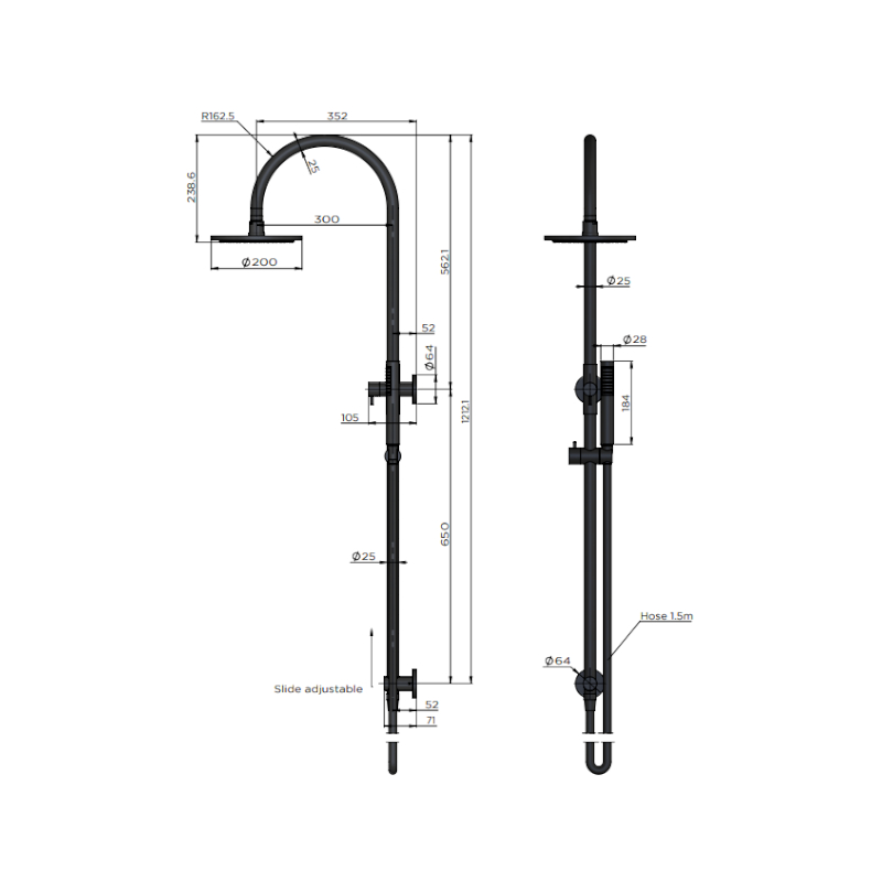 meir-round-gooseneck-shower-set-with-200mm-rose-single-function-hand-shower_specs