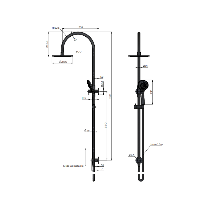 meir-round-gooseneck-shower-set-with-200mm-rose-three-function-hand-shower_specs