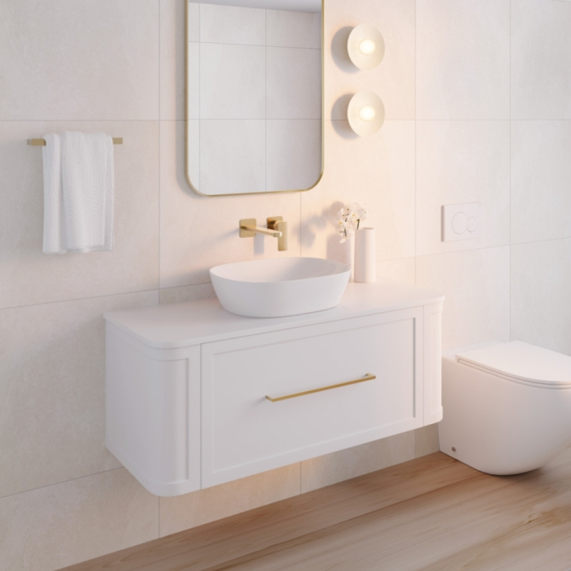 Mila Curved Satin White 1