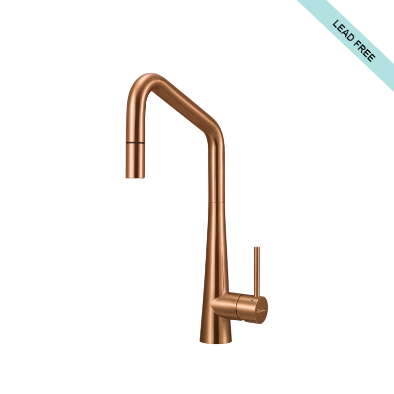Oliveri_Essente_316_Stainless_Steel_Square_Goose_Neck _Pull_Out_Mixer_SS31675-CU