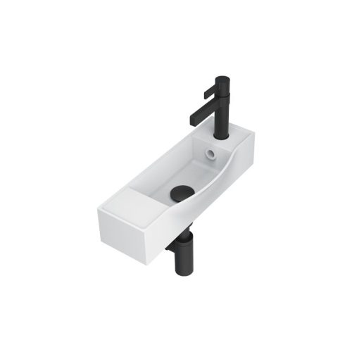 ADP Halo Wall Hung Basin Gloss White Right Tap Hole