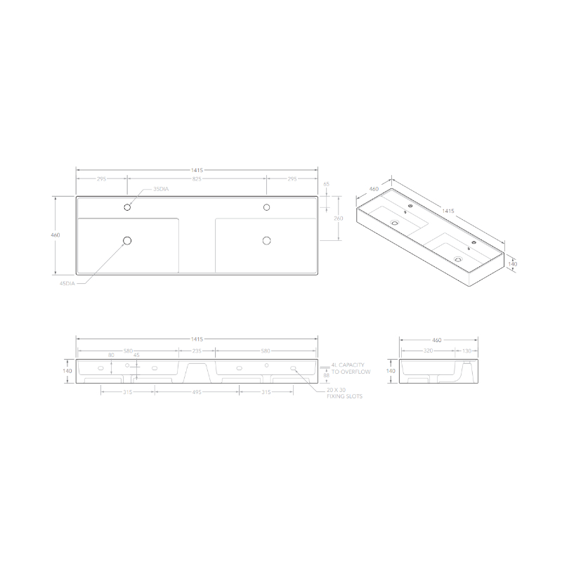 adp-teorema-1400-wall-hung-basin-double-bowl_specs