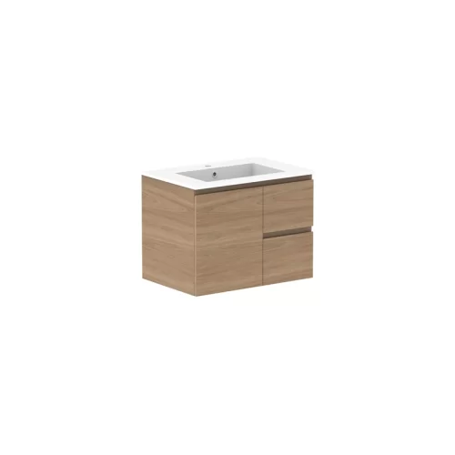 ADP Glacier Lite Door & Drawer Twin Vanity With Cast Marble Top
