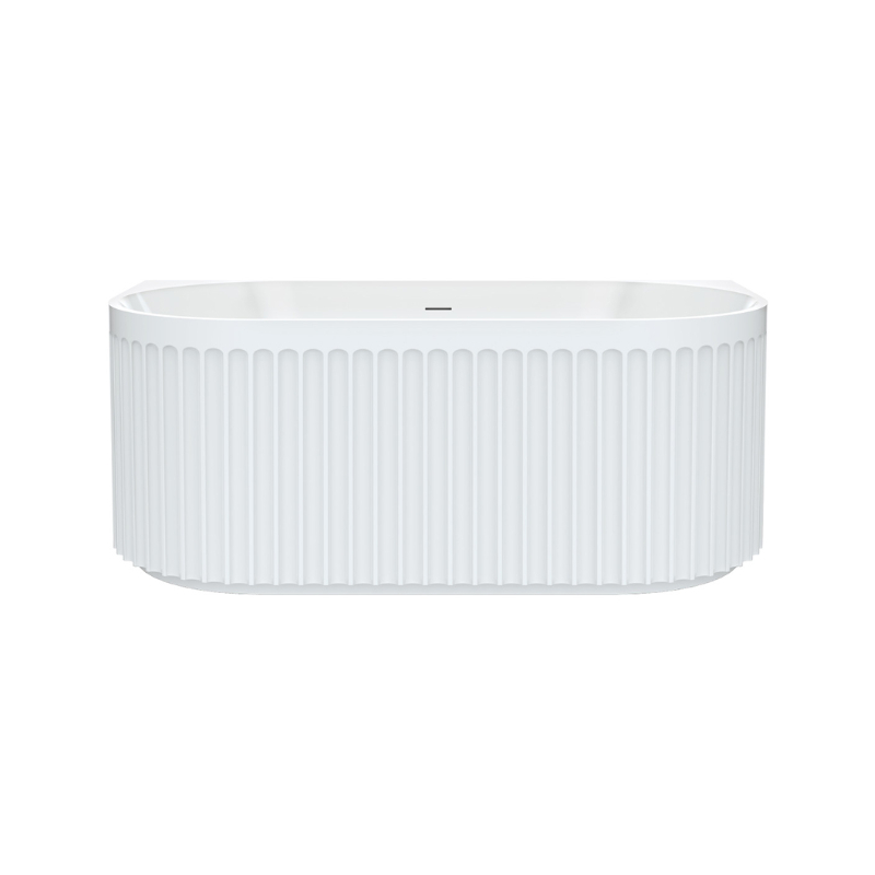 Fienza Eleanor Fluted Back To Wall Bath 1500mm With Overflow-1