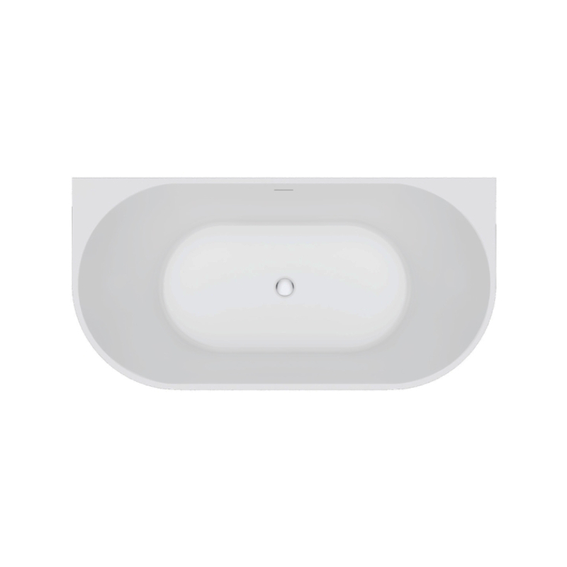Fienza Eleanor Fluted Back To Wall Bath 1500mm With Overflow-2