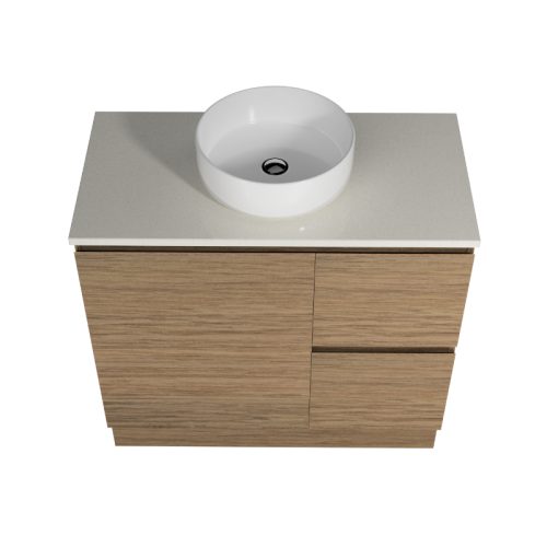 Timberline Nevada Vanity Floorstanding With Silk Surface Top & Above Counter Basin