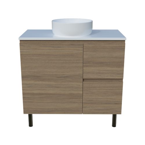 Timberline Nevada Vanity On Legs With SilkSurface Top Above Counter Basin