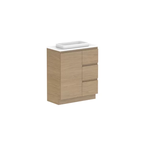 ADP Glacier Pro Ensuite Door & Drawer Trio Floor Mount Vanity with Cherry Pie Top